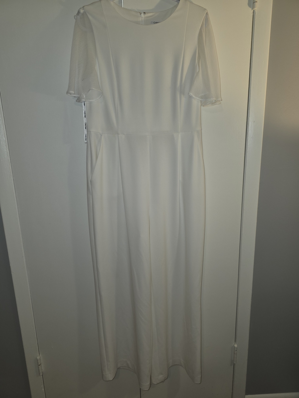 Calvin Klein White Short Sleeve Jumpsuit